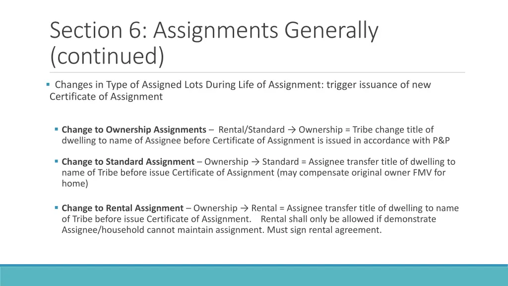 section 6 assignments generally continued 1