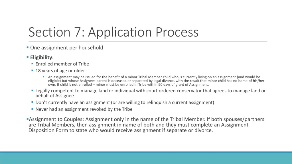 section 7 application process
