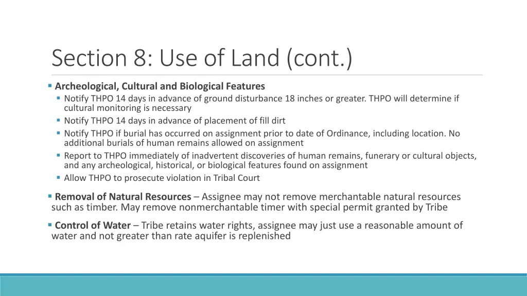 section 8 use of land cont 4