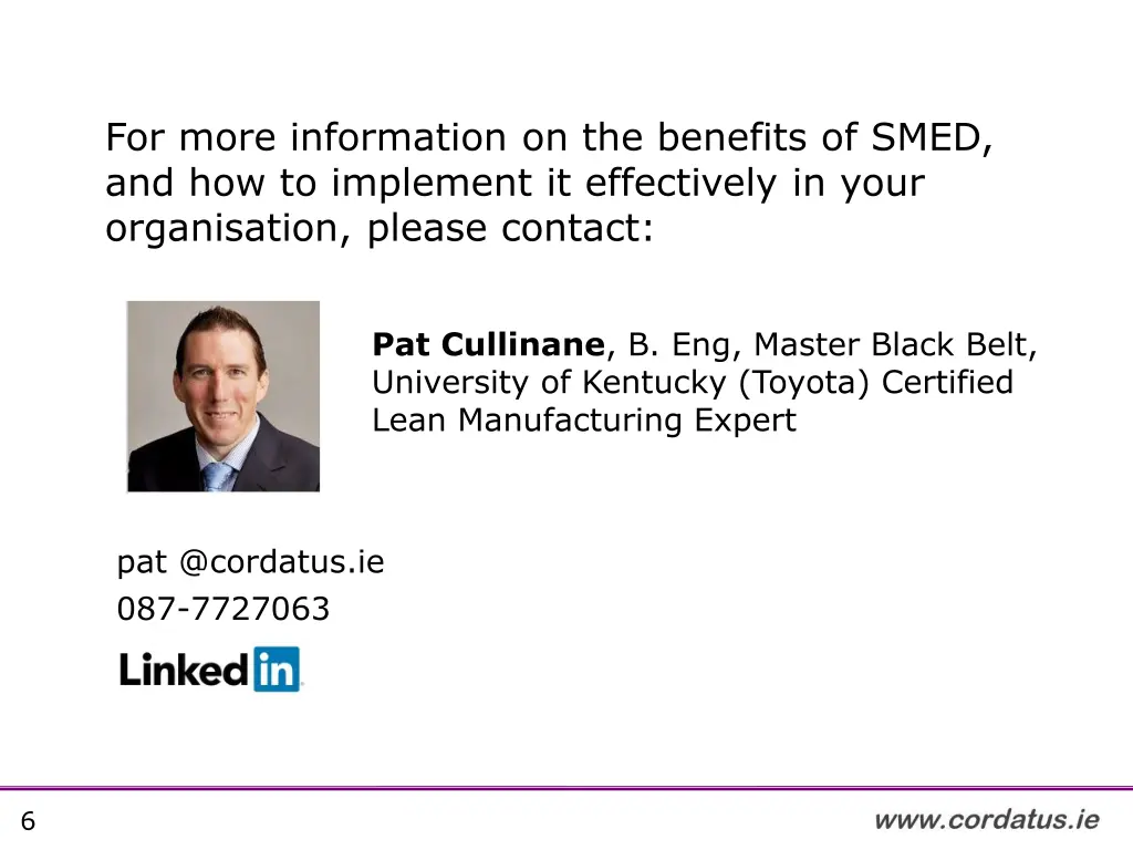 for more information on the benefits of smed
