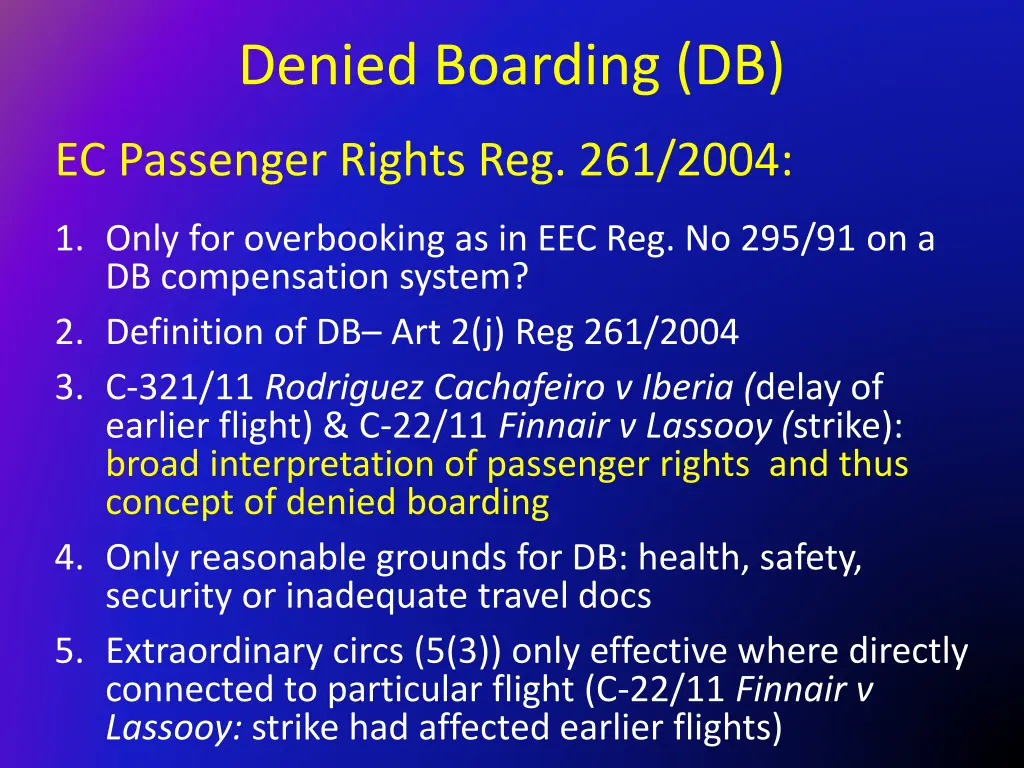 denied boarding db