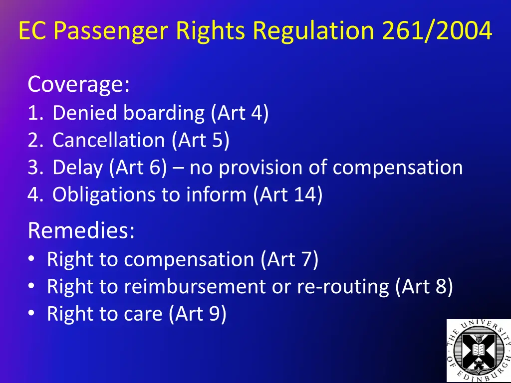 ec passenger rights regulation 261 2004