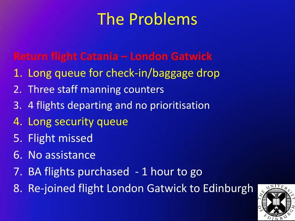 the problems