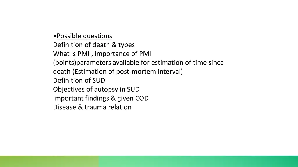 possible questions definition of death types what