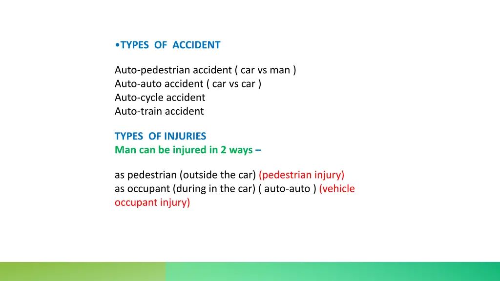 types of accident