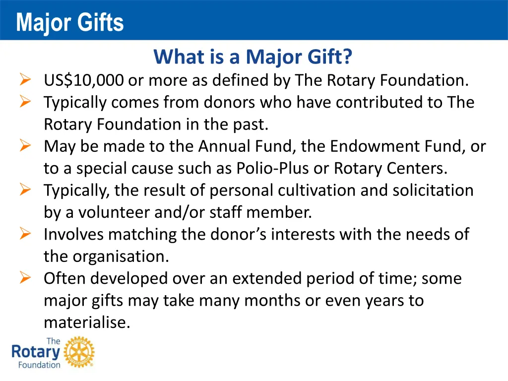 major gifts 2
