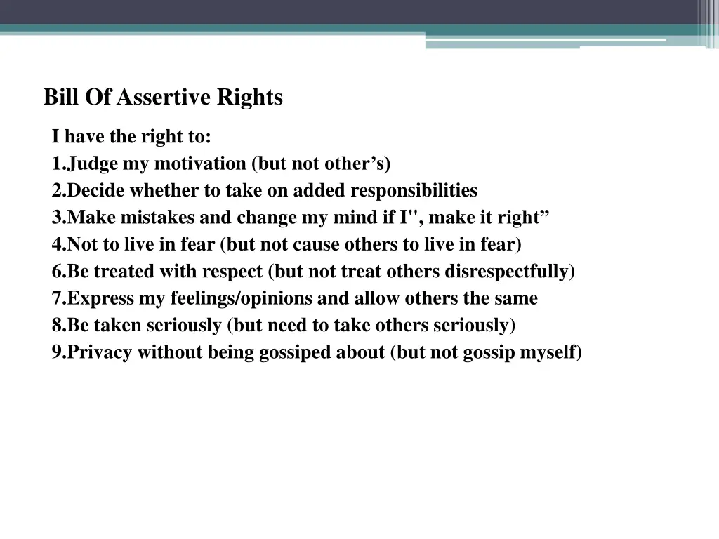 bill of assertive rights