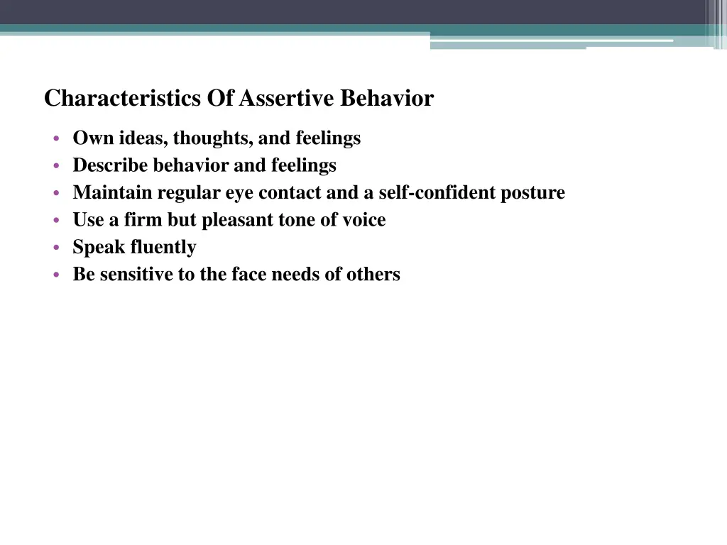 characteristics of assertive behavior