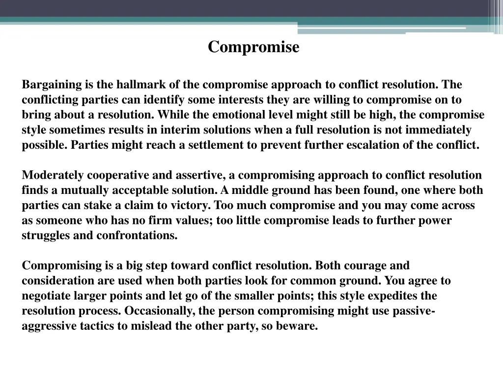 compromise