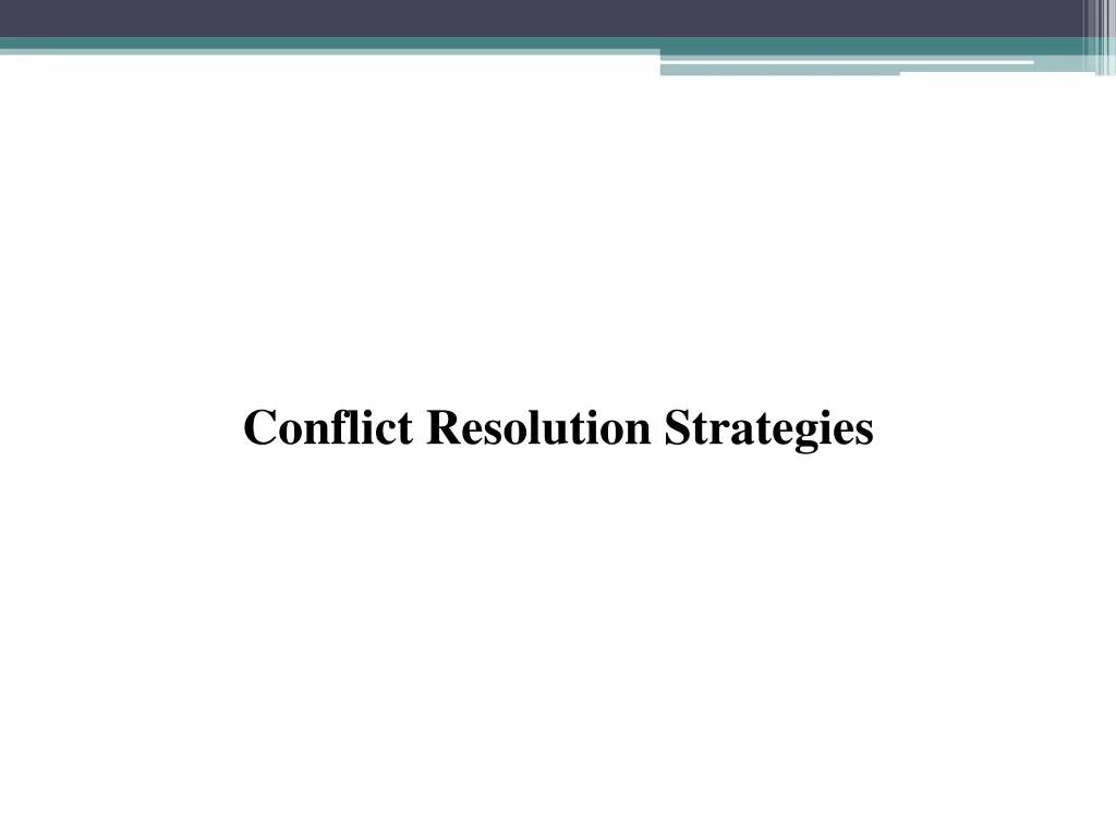 conflict resolution strategies