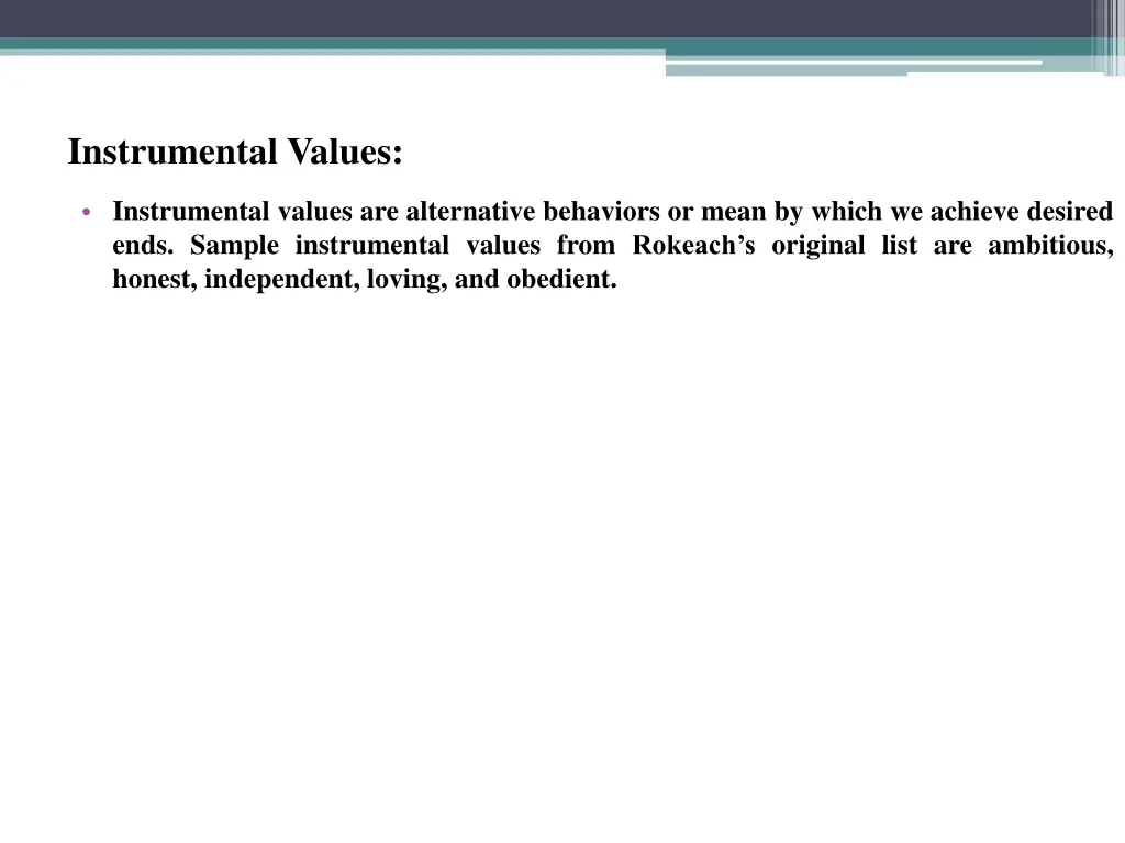 instrumental values