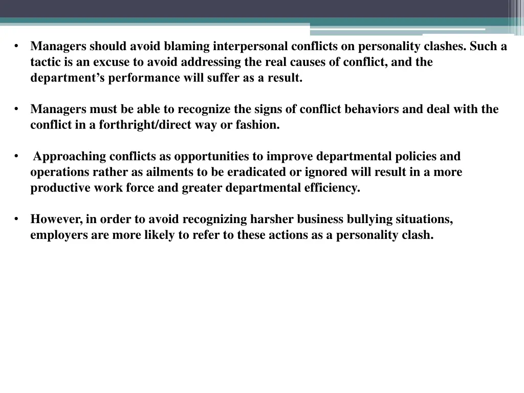managers should avoid blaming interpersonal