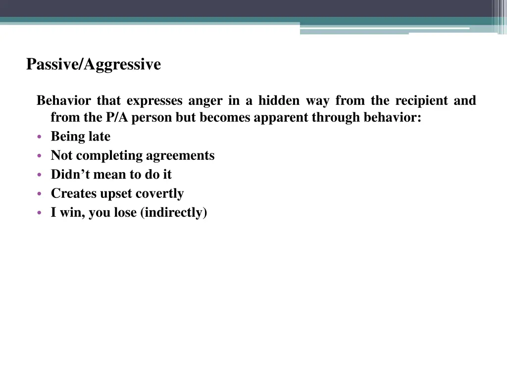 passive aggressive