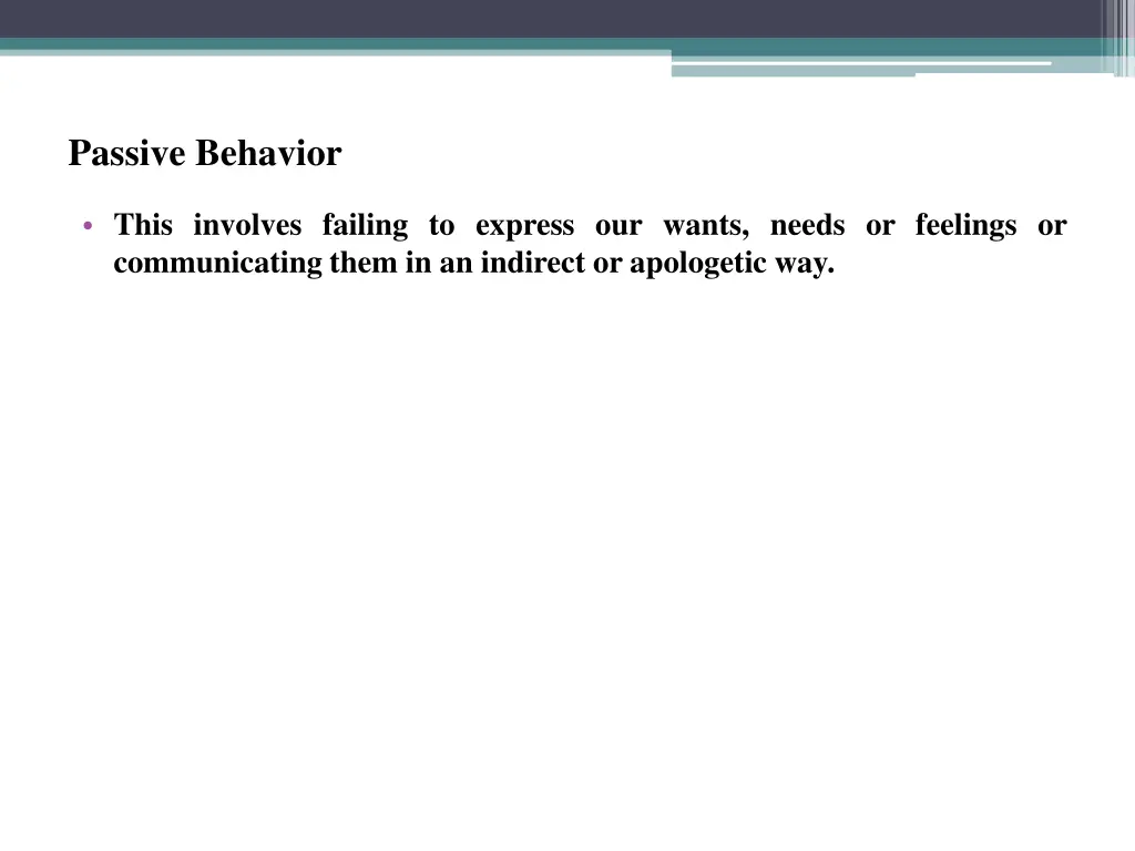 passive behavior