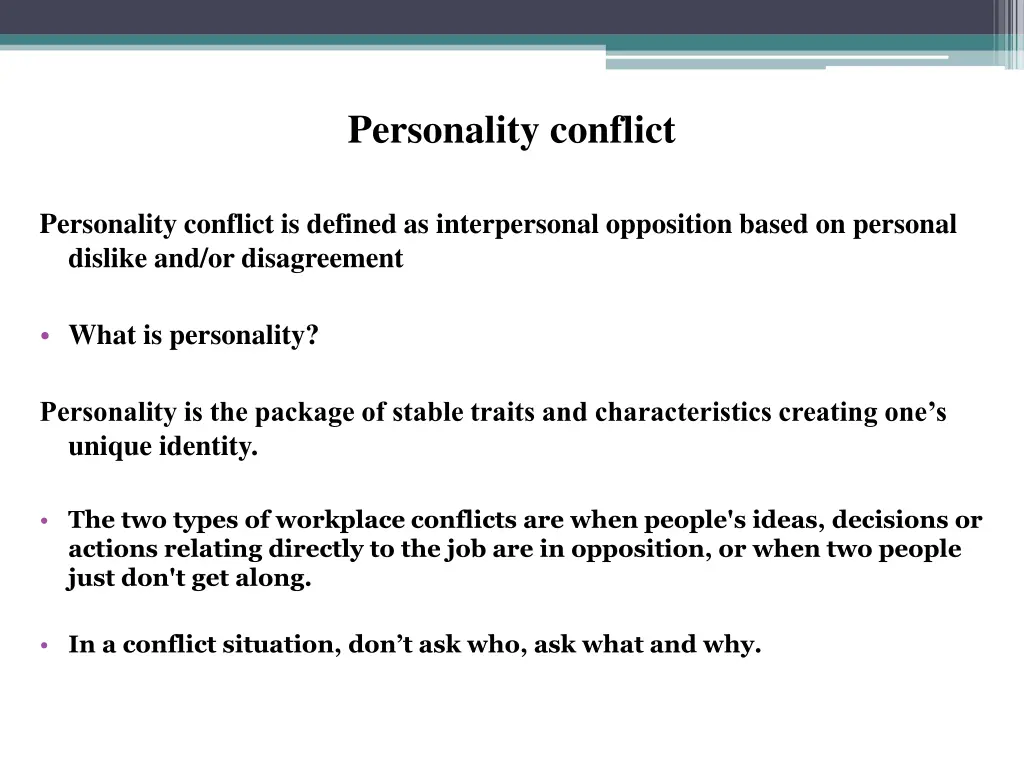 personality conflict