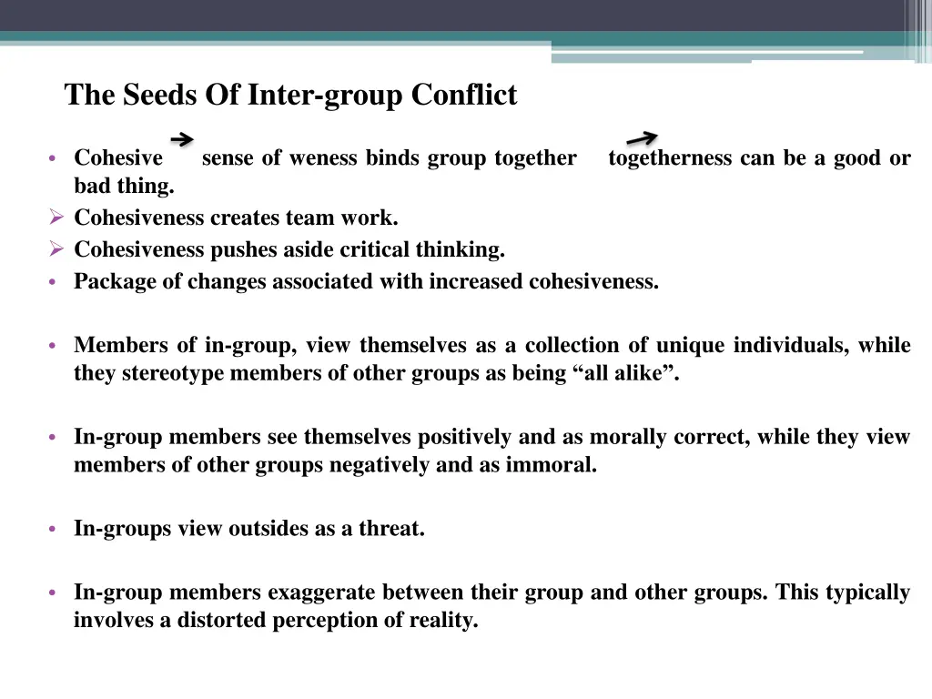 the seeds of inter group conflict