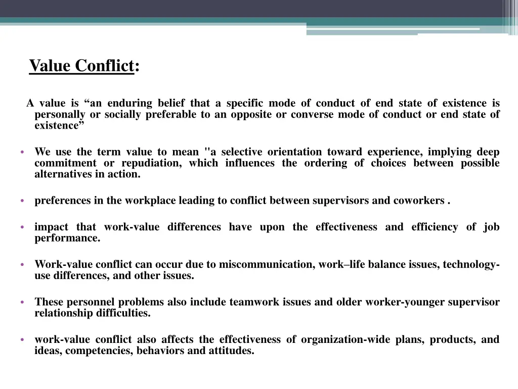 value conflict