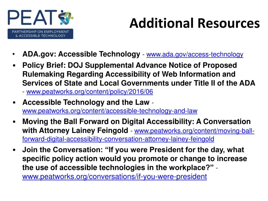 additional resources