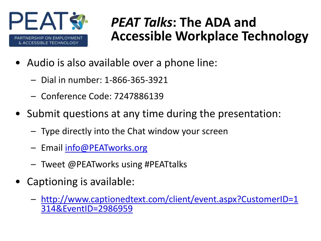 peat talks the ada and accessible workplace
