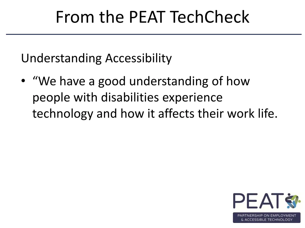 from the peat techcheck
