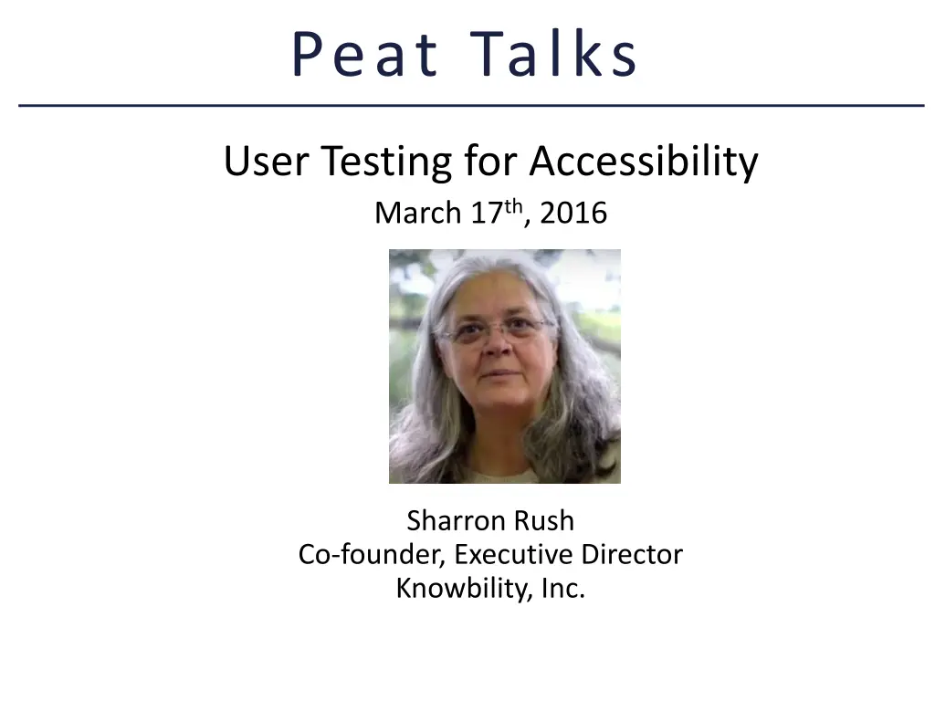 peat talks