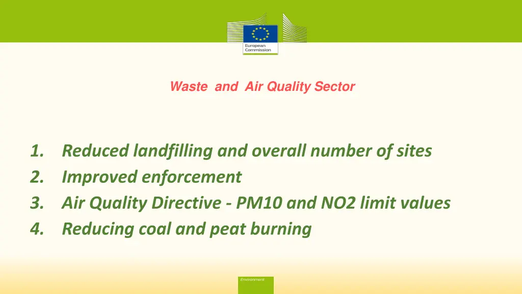 waste and air quality sector