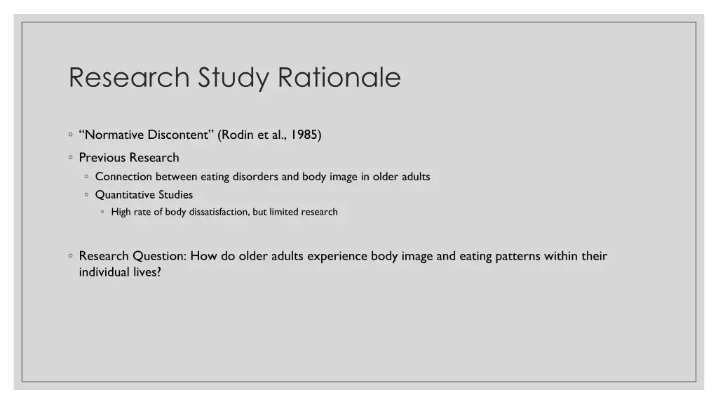 research study rationale