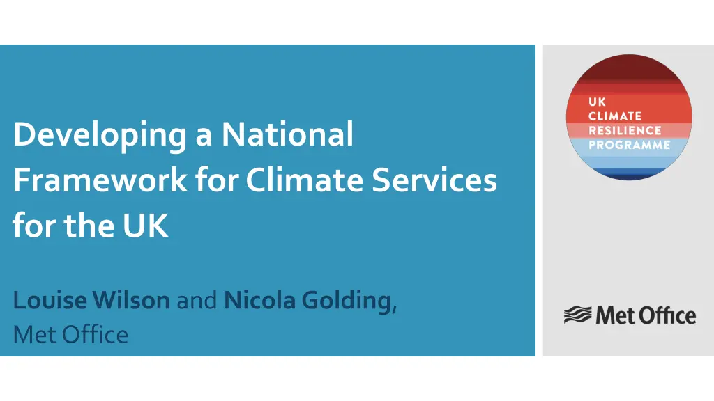 developing a national framework for climate