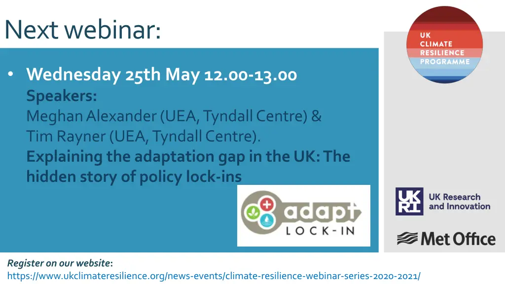 next webinar