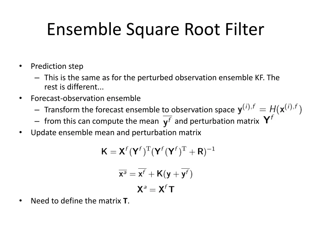 ensemble square root filter 1