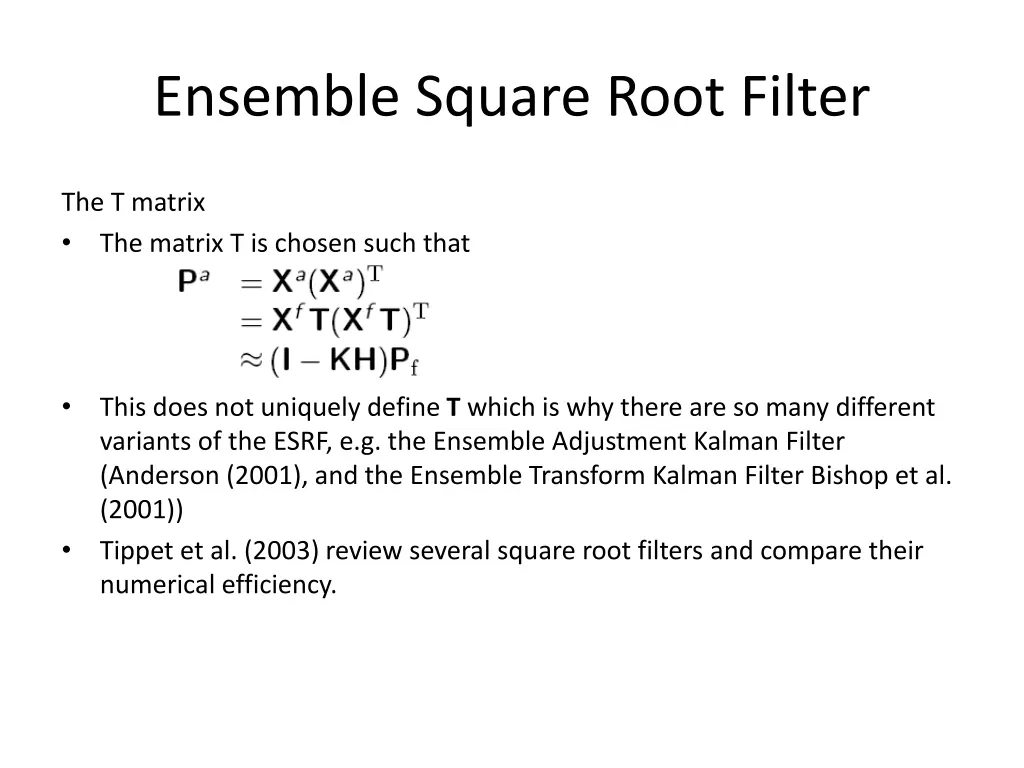 ensemble square root filter 2