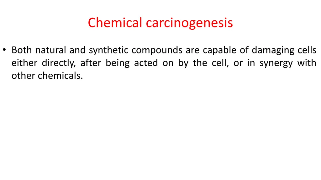 chemical carcinogenesis