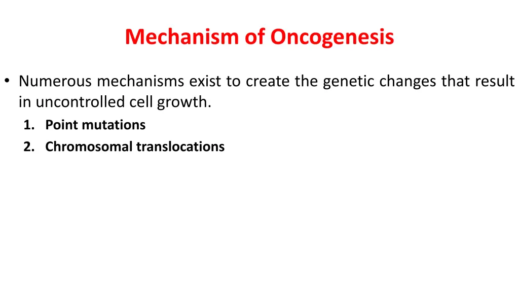 mechanism of oncogenesis 1