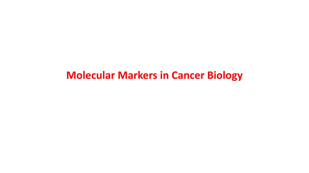 molecular markers in cancer biology