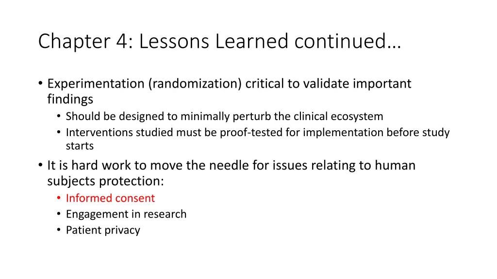 chapter 4 lessons learned continued