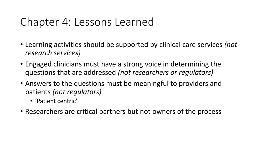chapter 4 lessons learned