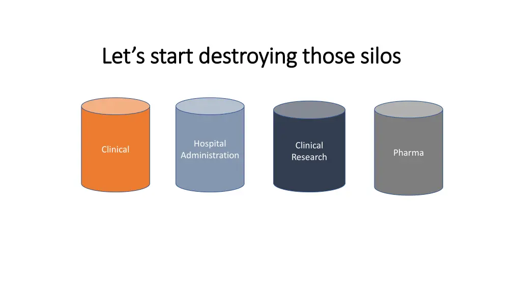 let s start destroying those silos let s start