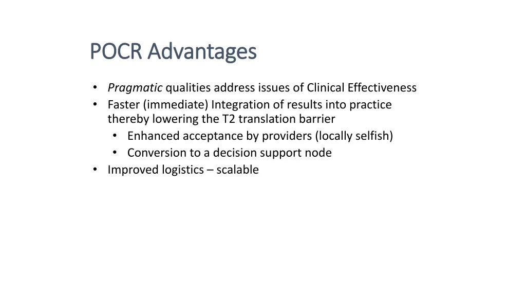 pocr advantages pocr advantages