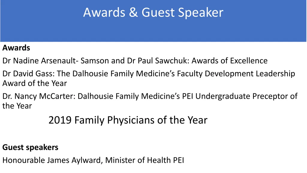 awards guest speaker