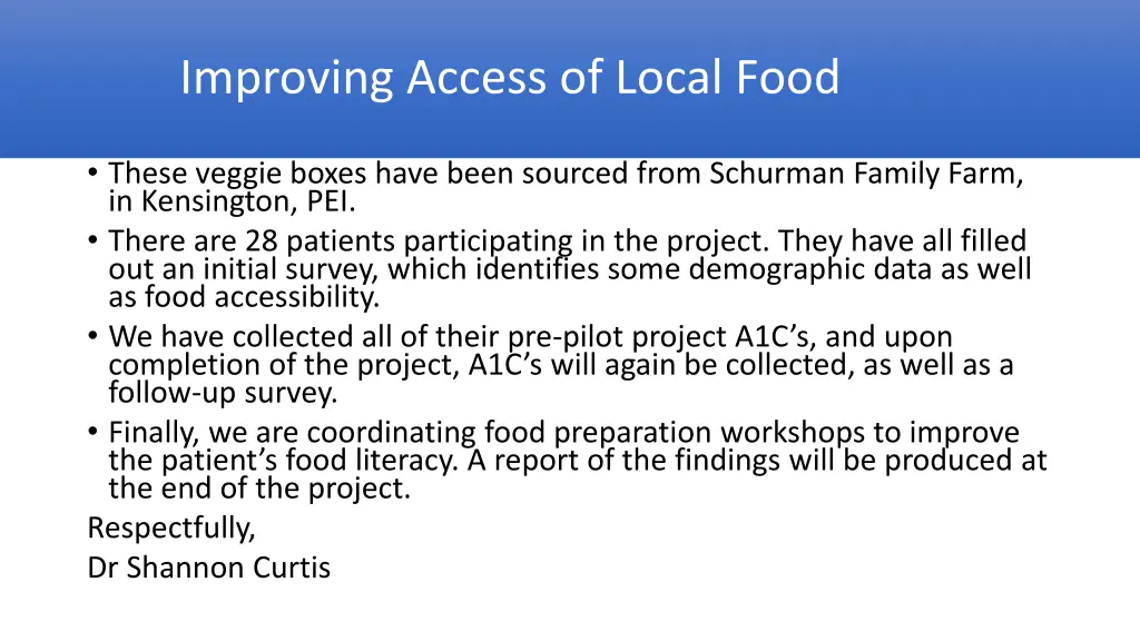 improving access of local food