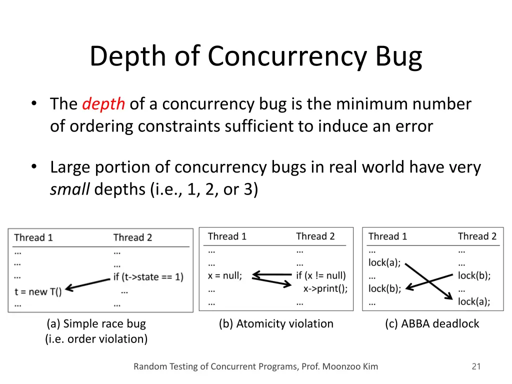 depth of concurrency bug