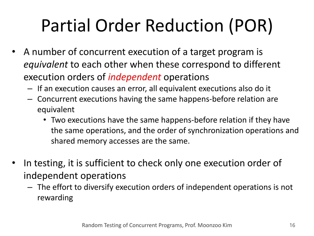 partial order reduction por