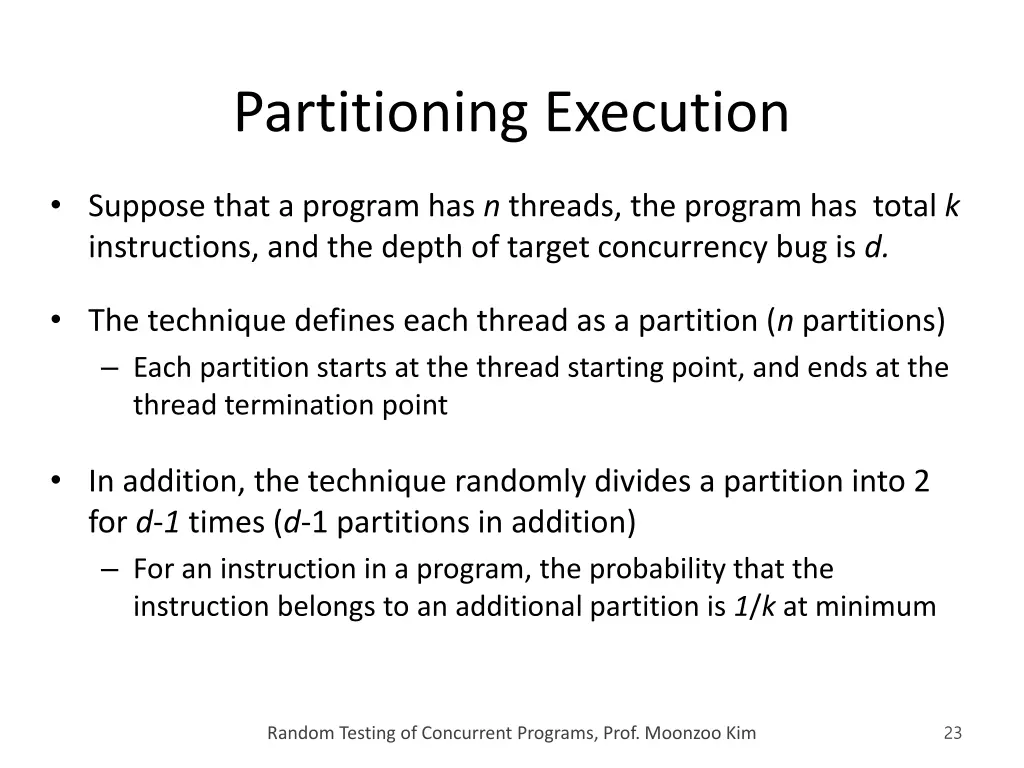 partitioning execution