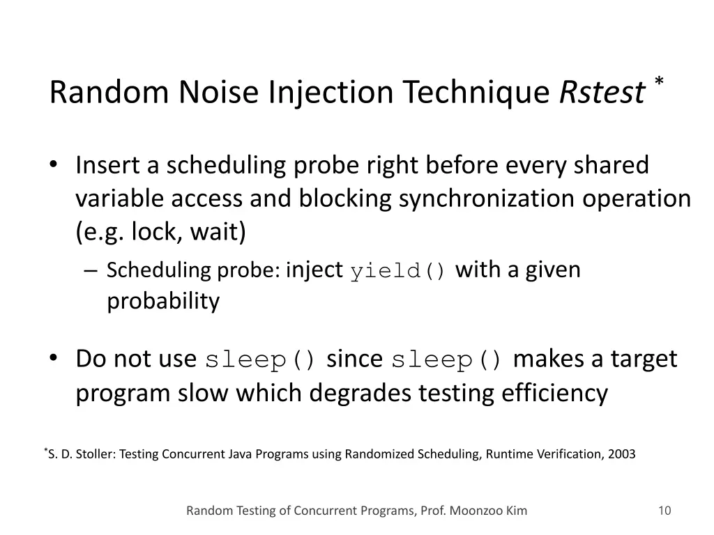random noise injection technique rstest