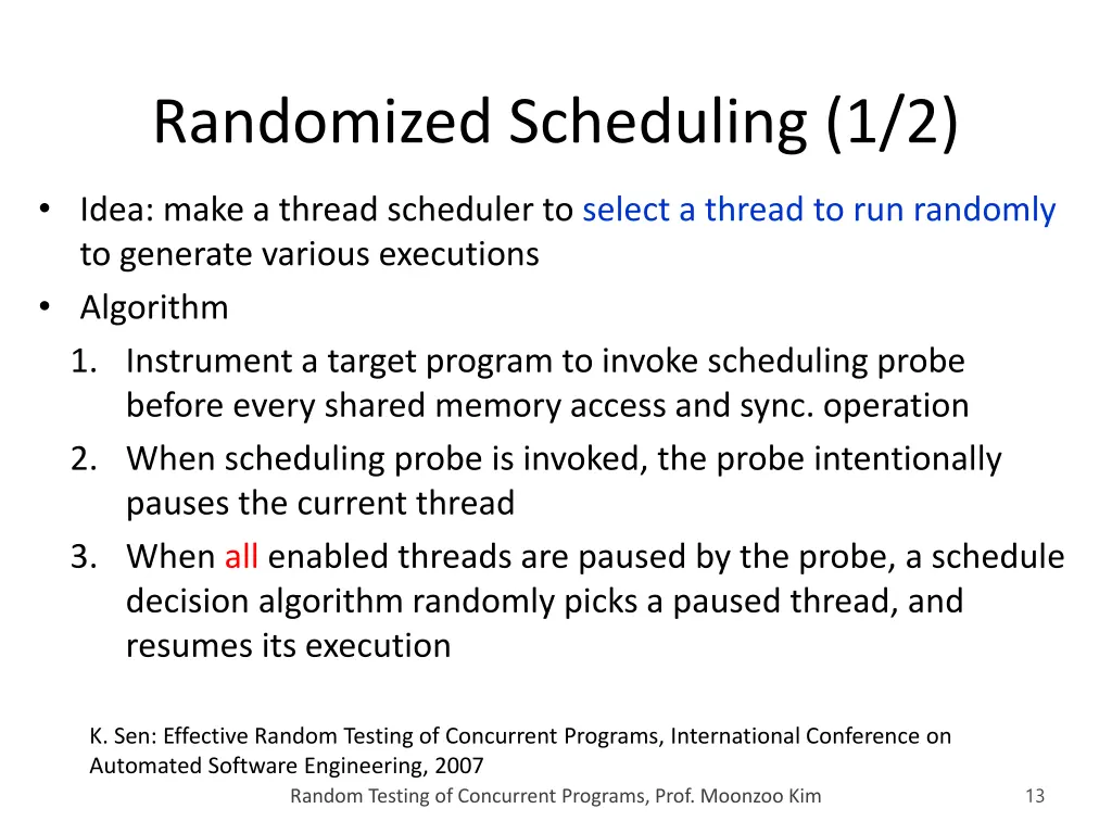 randomized scheduling 1 2