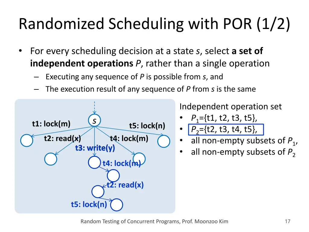randomized scheduling with por 1 2