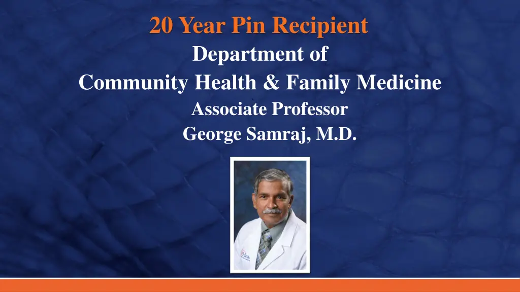 20 year pin recipient department of community