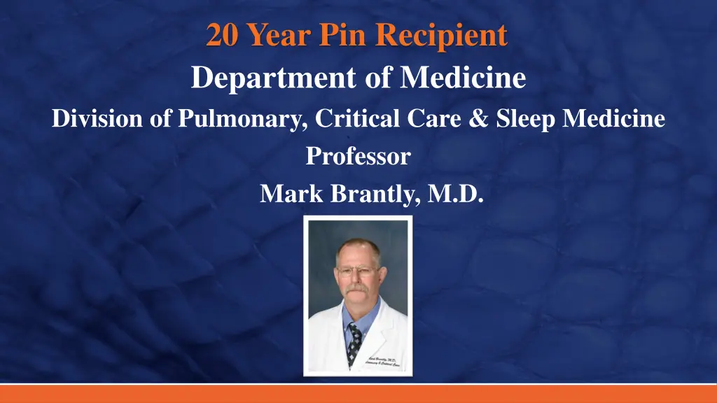 20 year pin recipient department of medicine 1