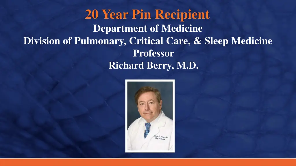 20 year pin recipient department of medicine