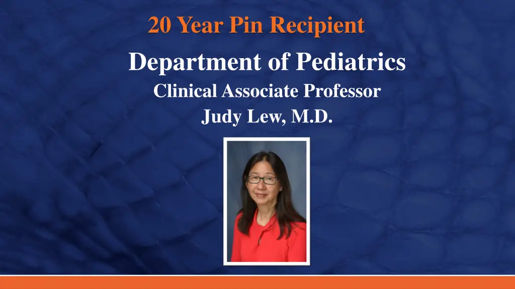 20 year pin recipient department of pediatrics
